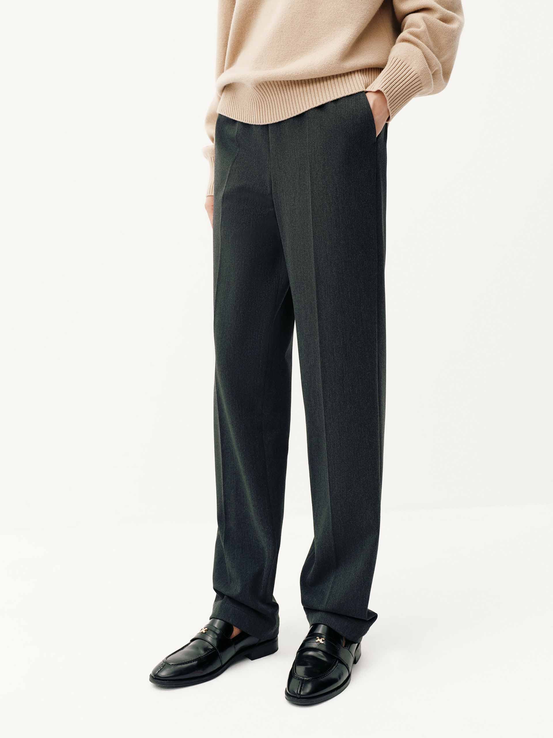 Pressed Creases Drawstring Trousers