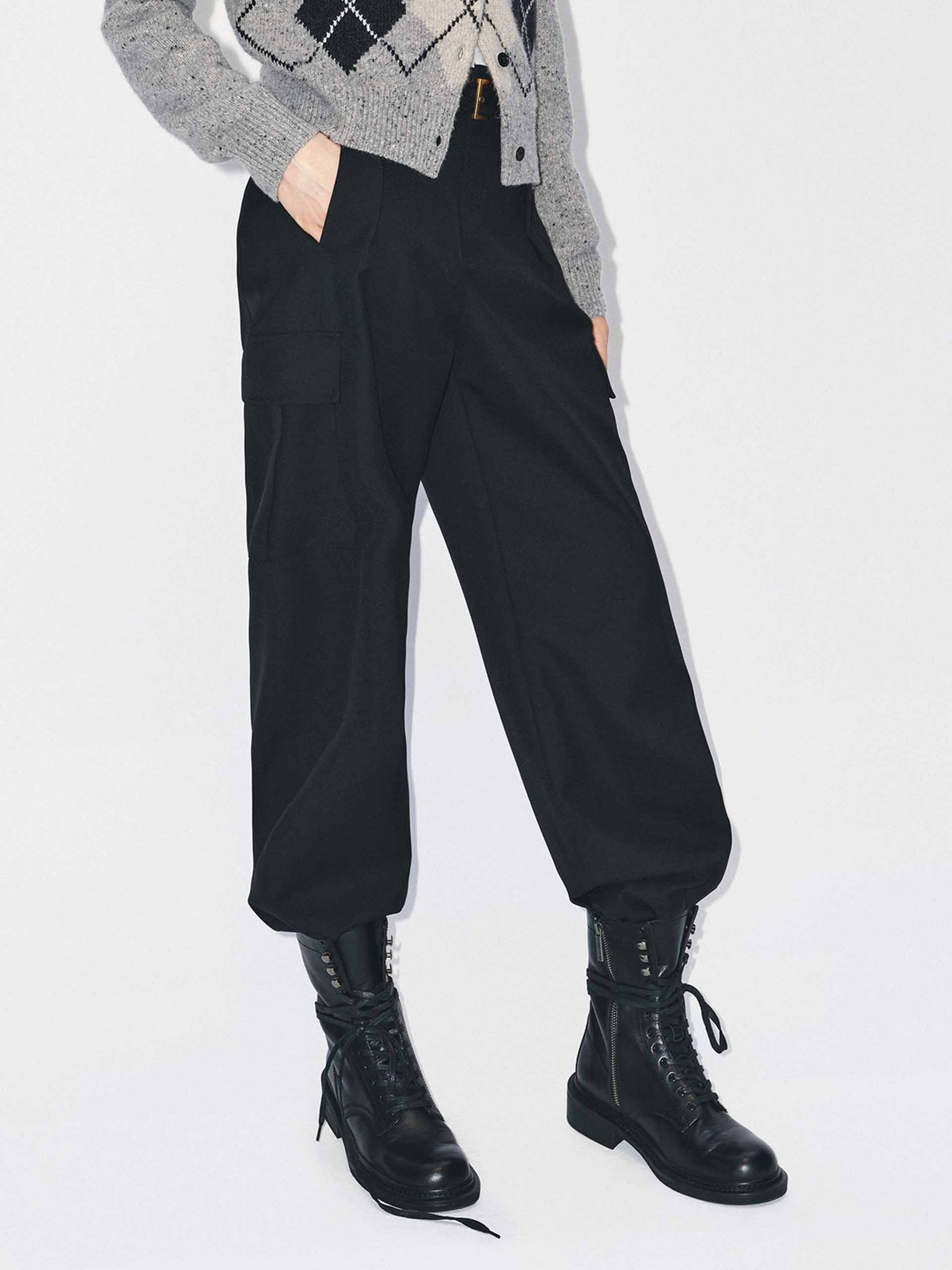 Barrel Leg Cargo Trousers