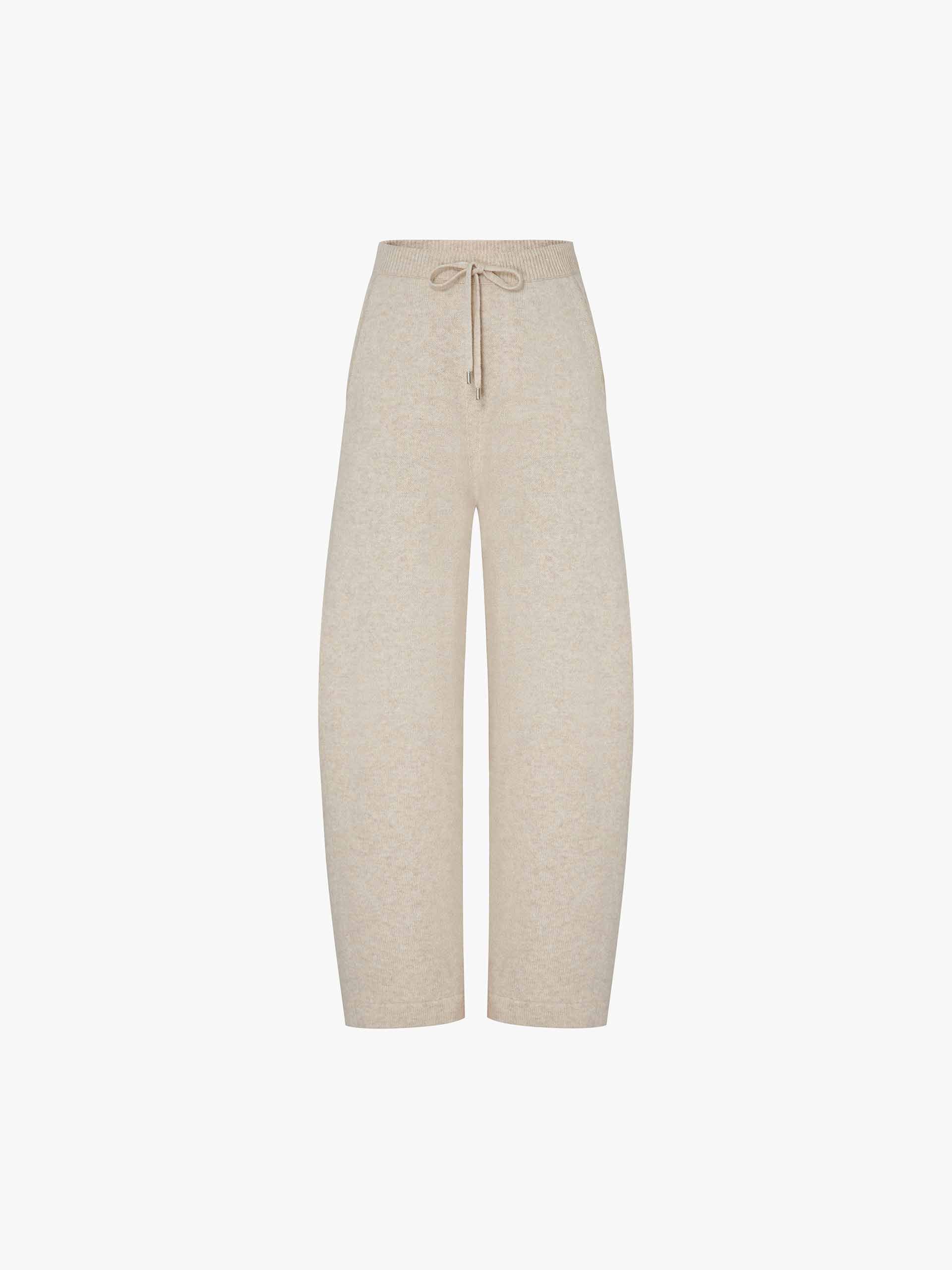 Wool Cashmere Barrel Pants