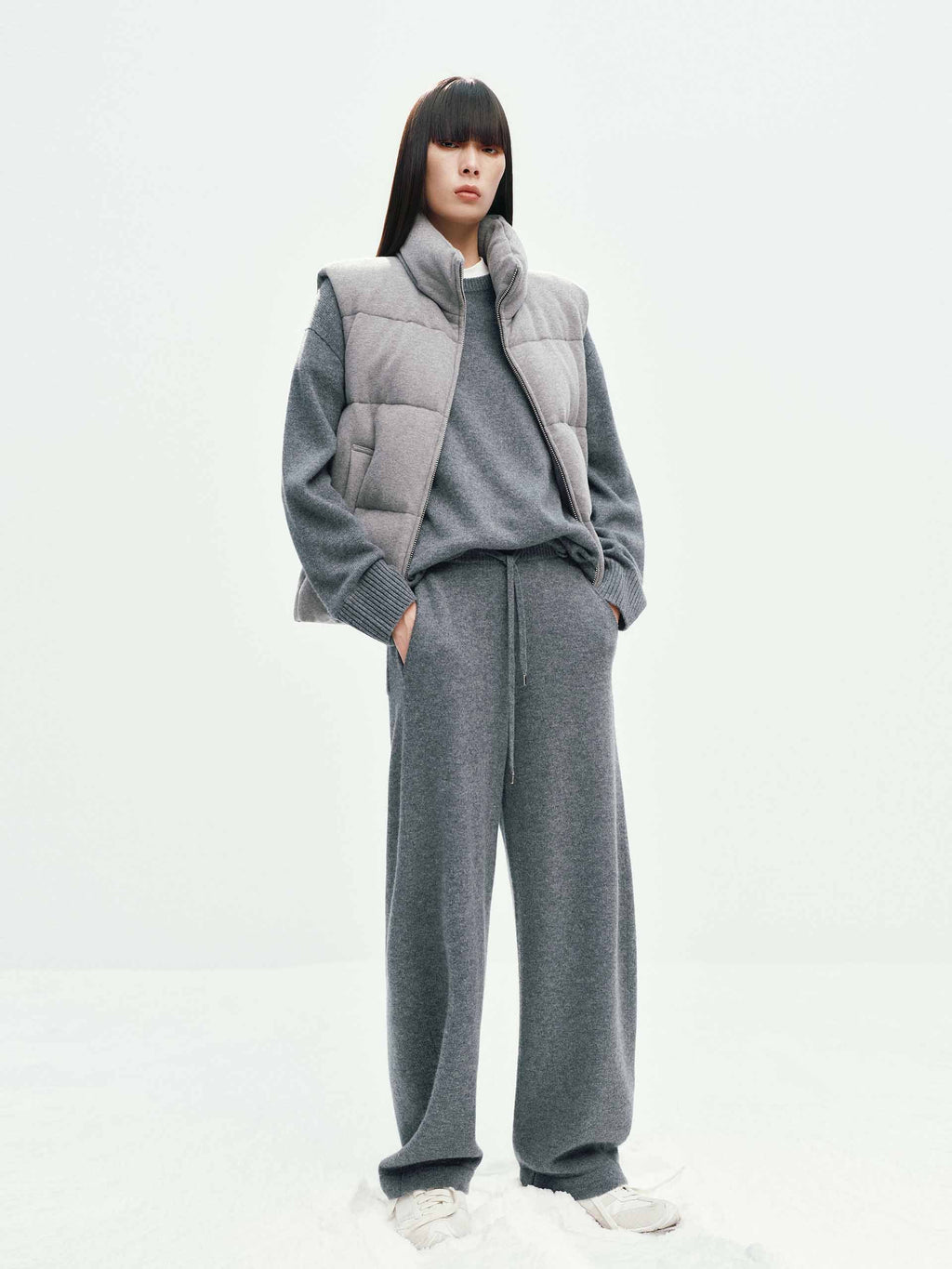 Wool Cashmere Barrel Pants