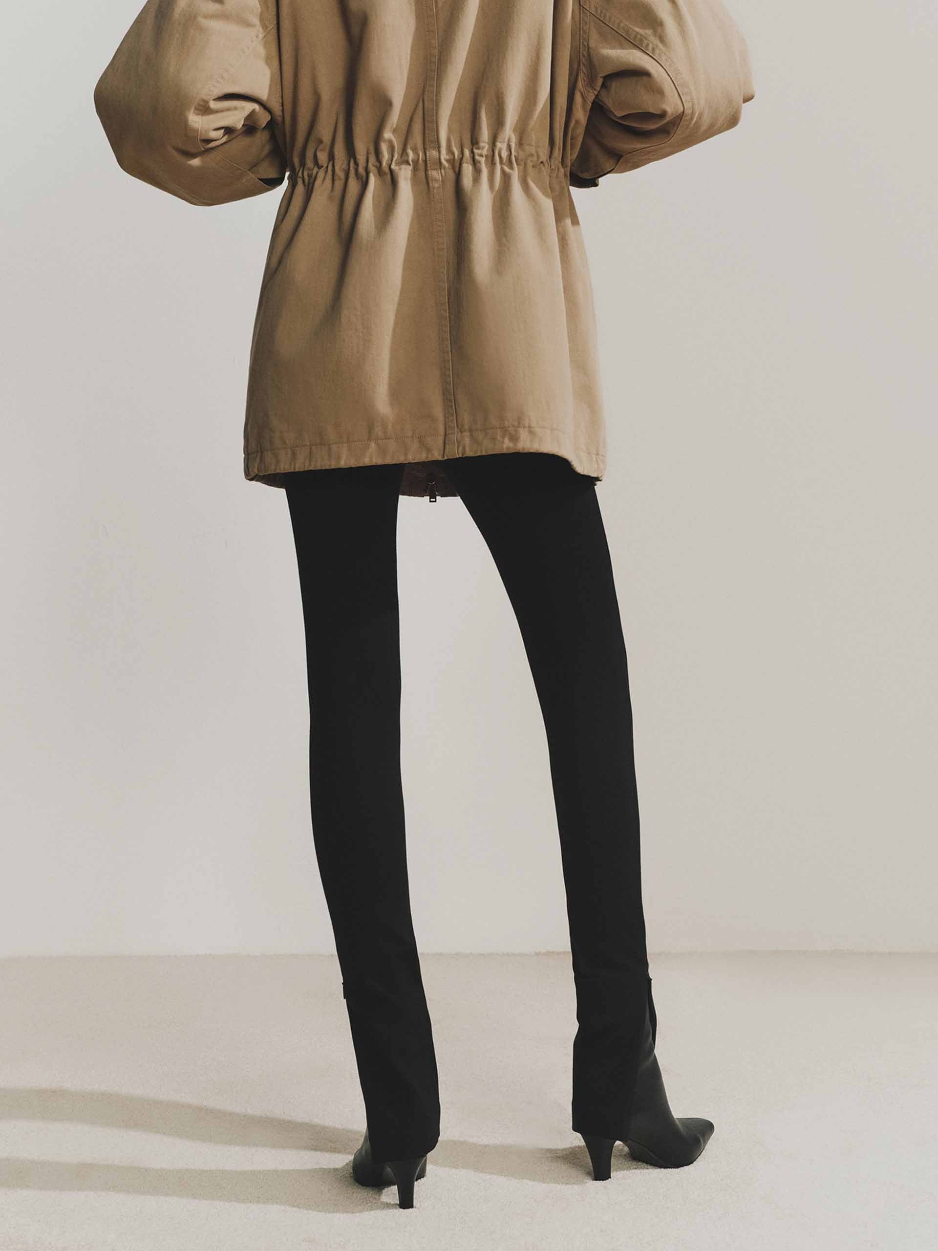 Zipper Hem Elastic Trousers