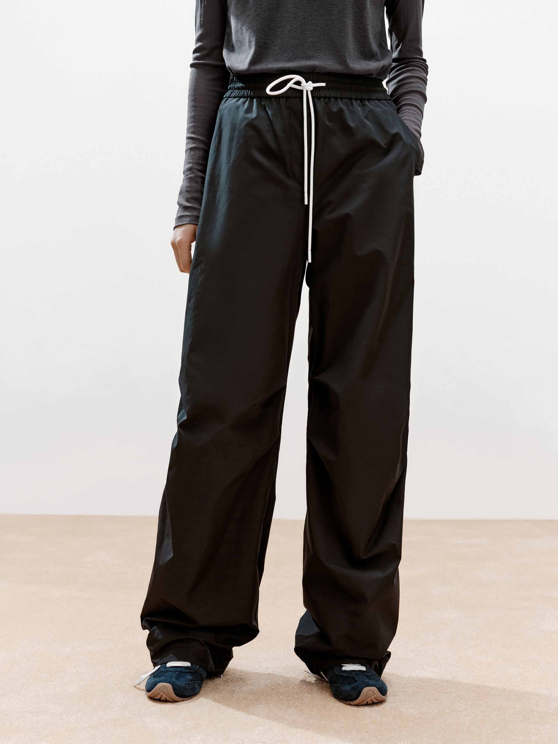 Front Pleated Barrel Leg Pants