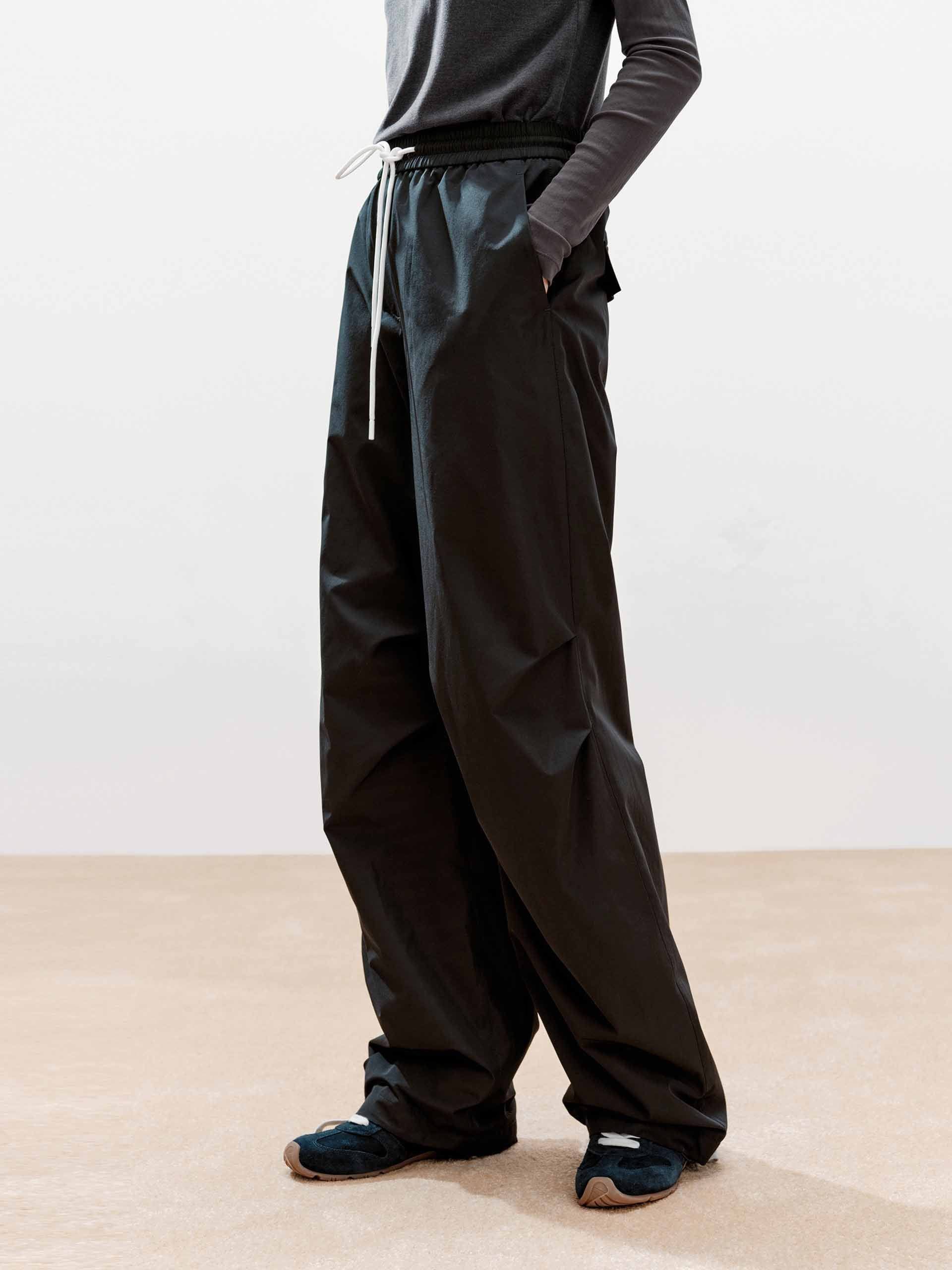 Front Pleated Barrel Leg Pants