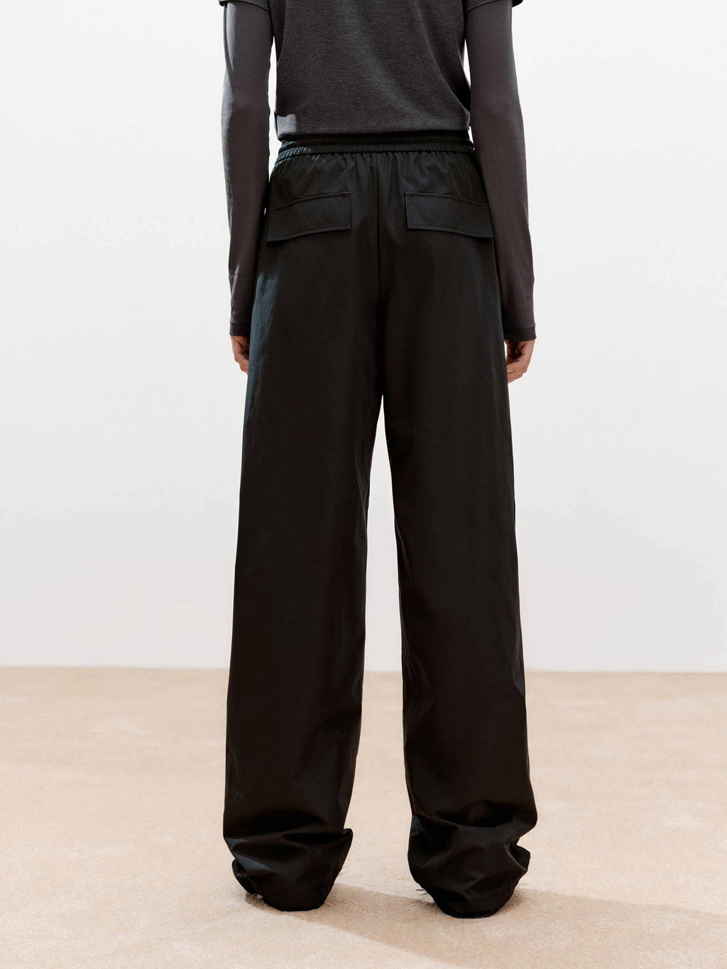 Front Pleated Barrel Leg Pants