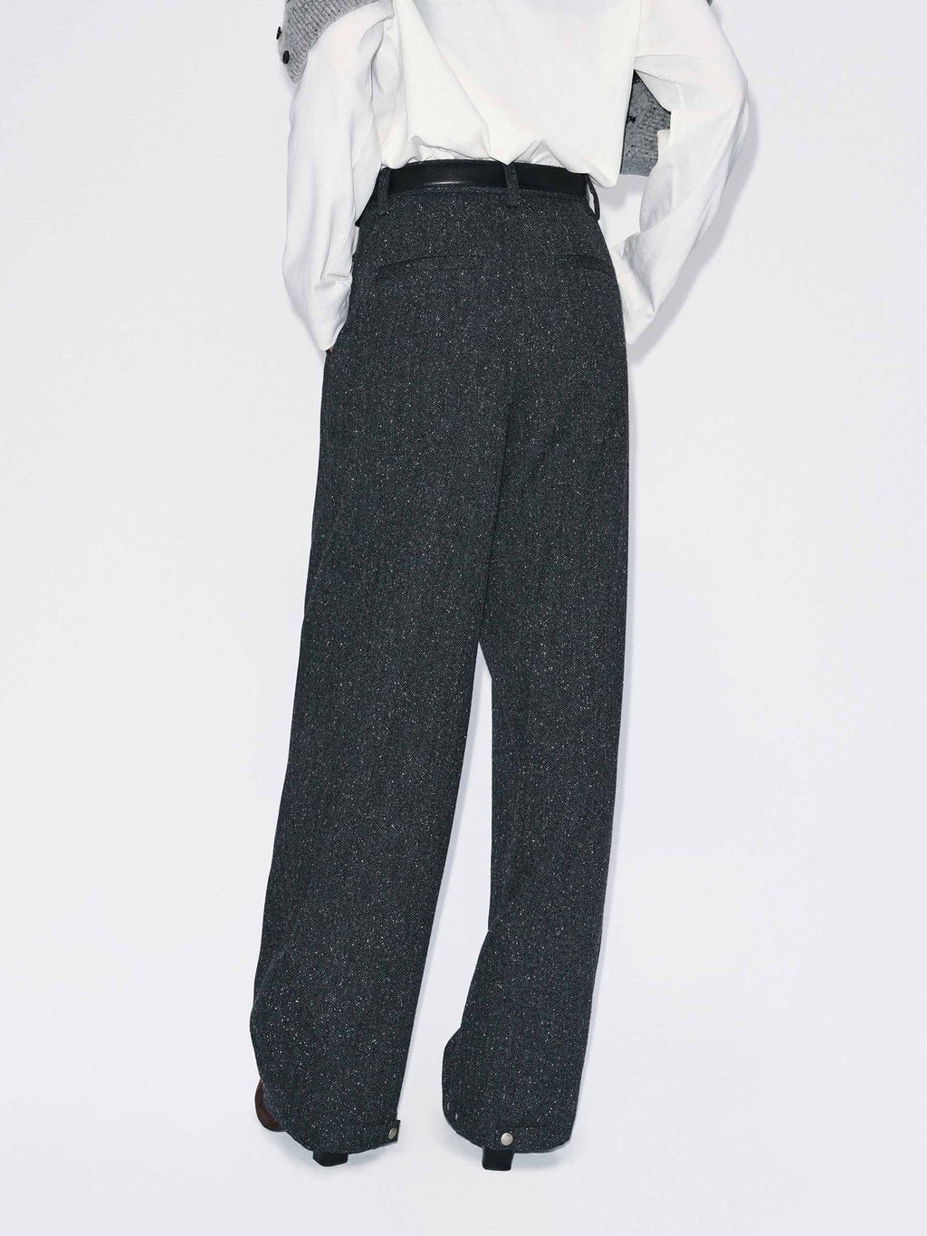 Wool Blend Barrel Pants
