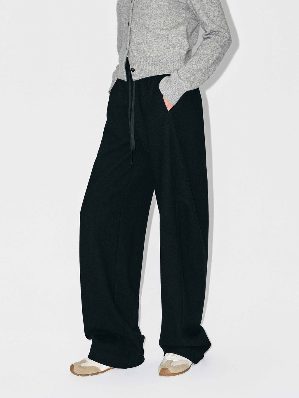 Drawstring Barrel Leg Trousers