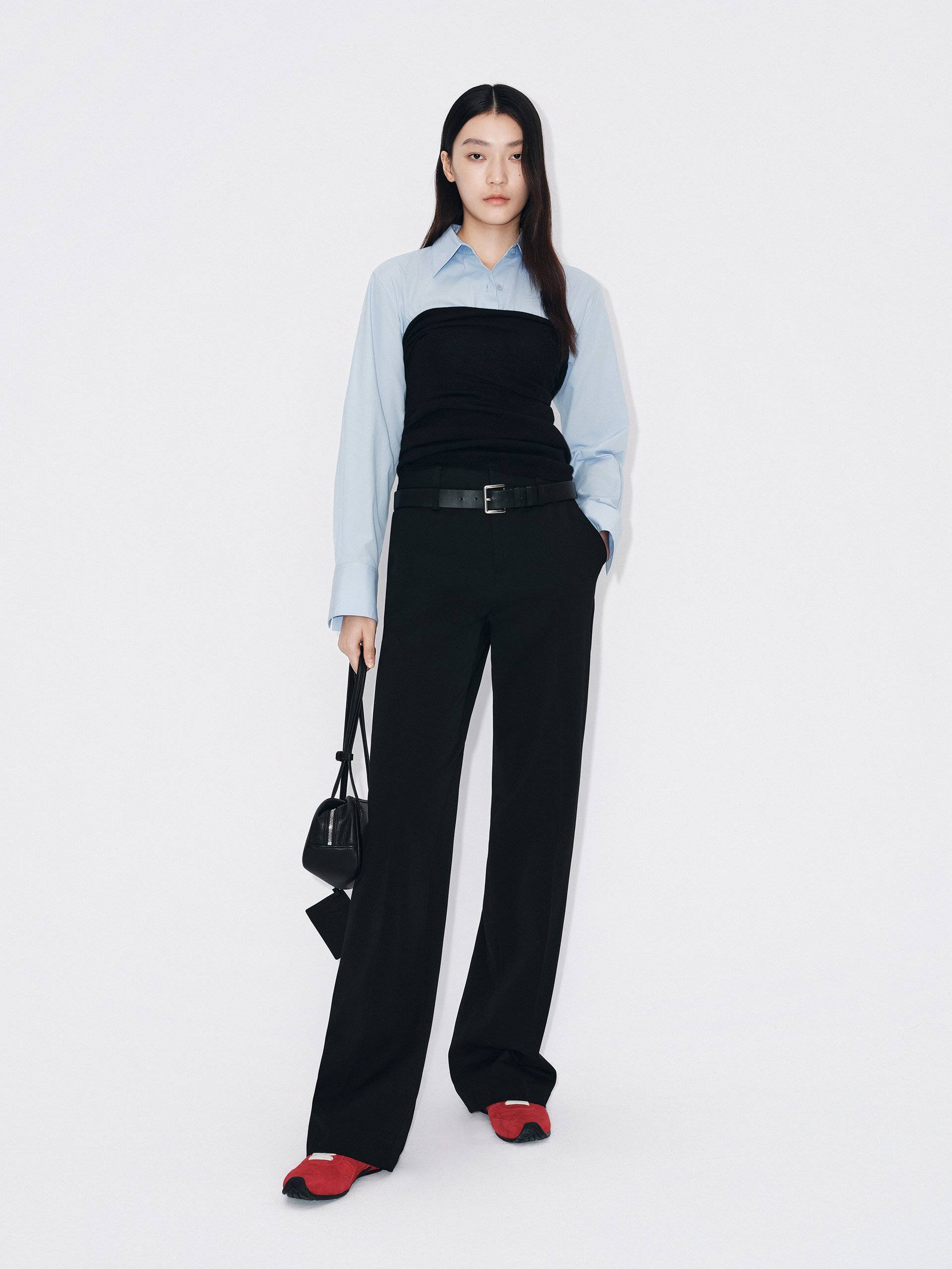 Belted Straight Leg Pants