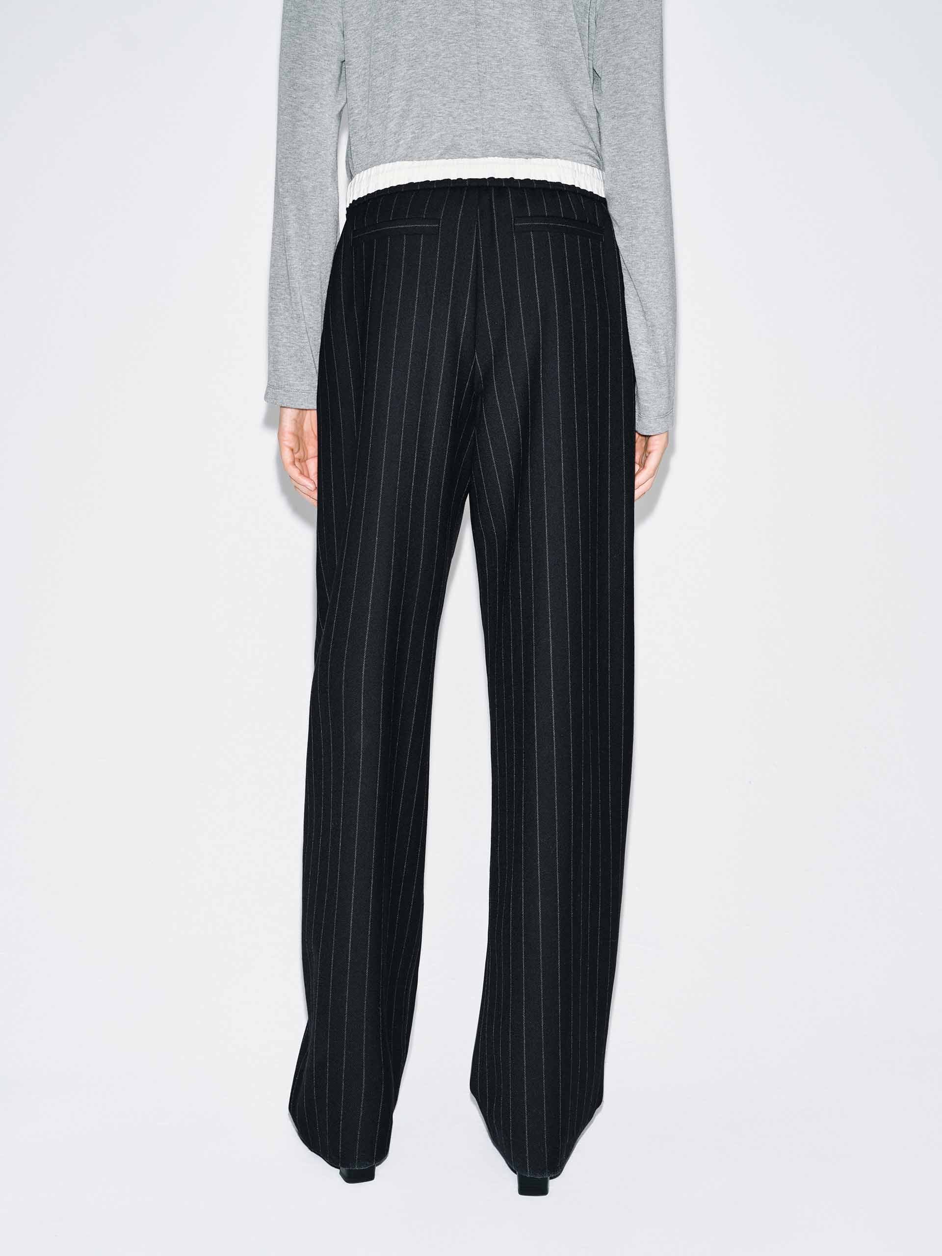 Pinstripe Drawstring Trousers