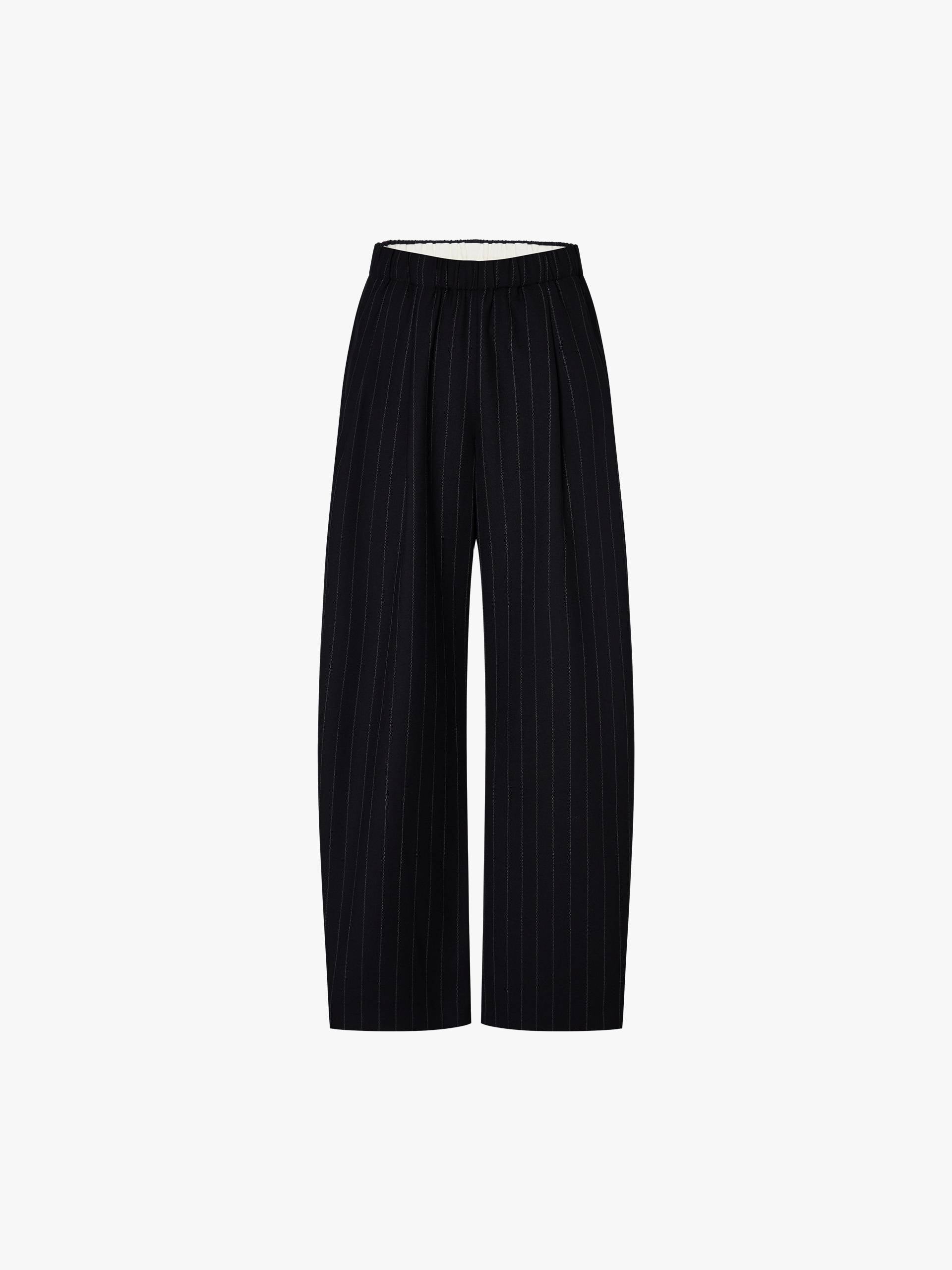Pinstripe Drawstring Trousers