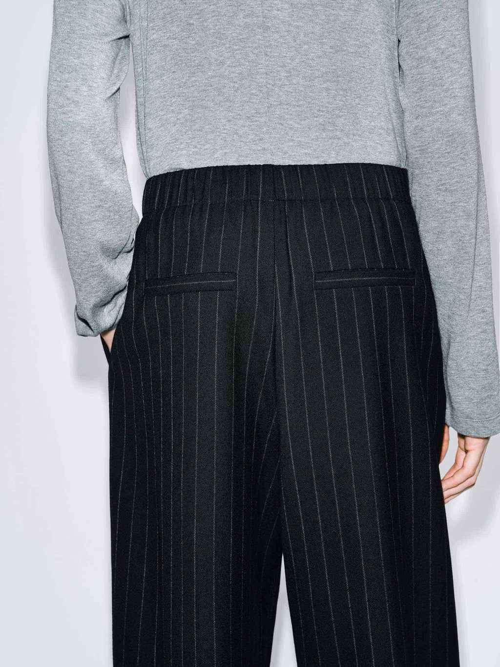 Pinstripe Drawstring Trousers