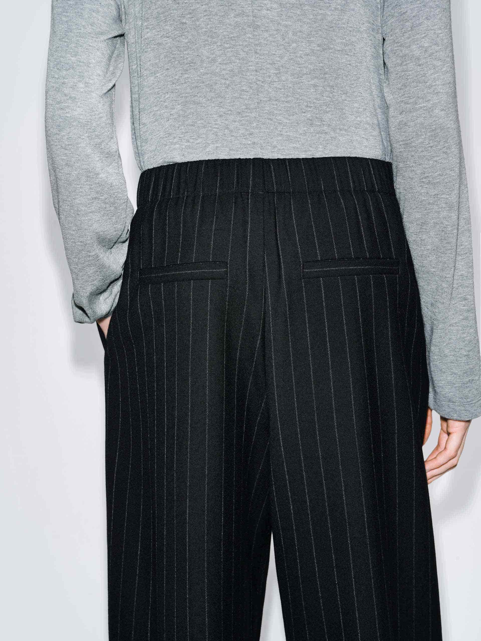 Pinstripe Drawstring Trousers