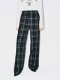 Plaid Drawstring Trousers