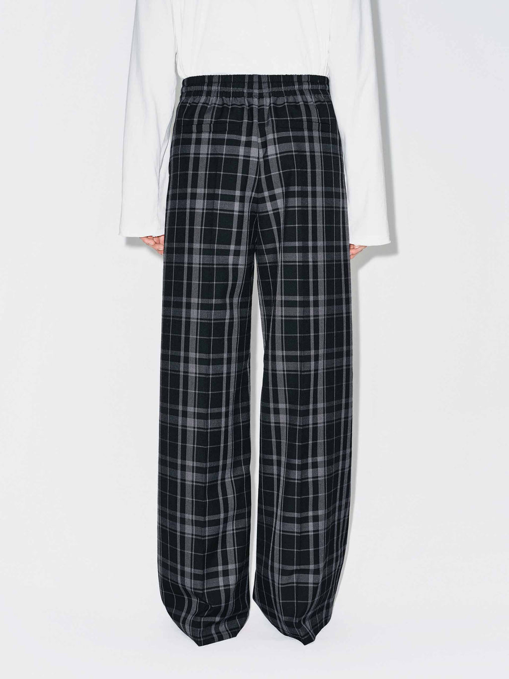 Plaid Drawstring Trousers