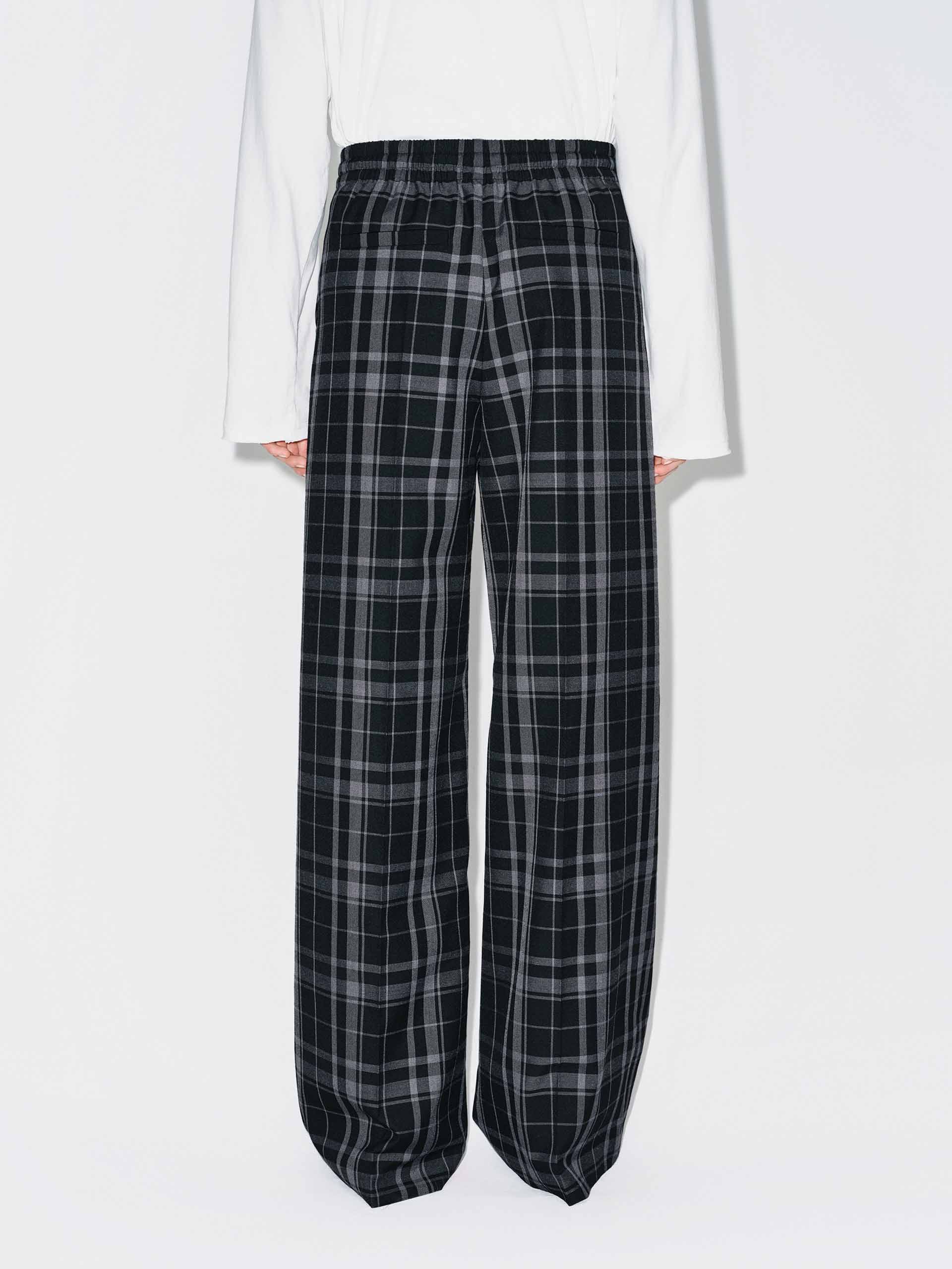 Plaid Drawstring Trousers