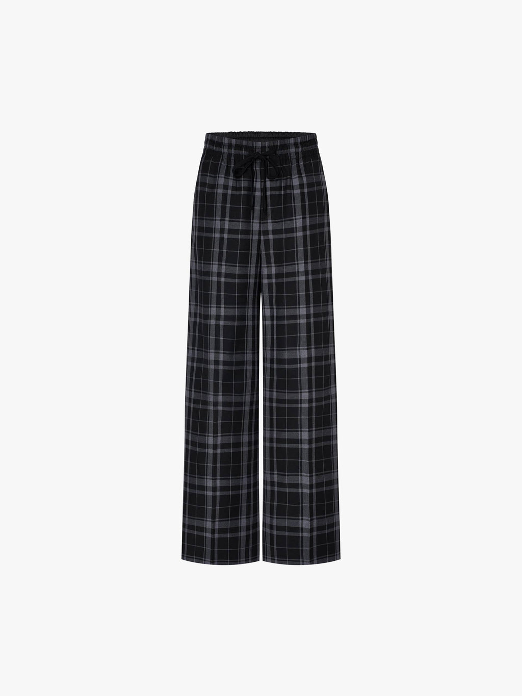 Plaid Drawstring Trousers