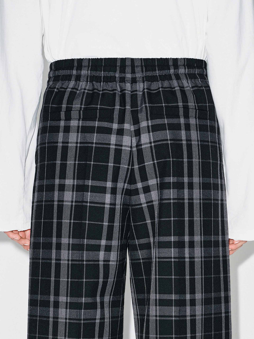 Plaid Drawstring Trousers