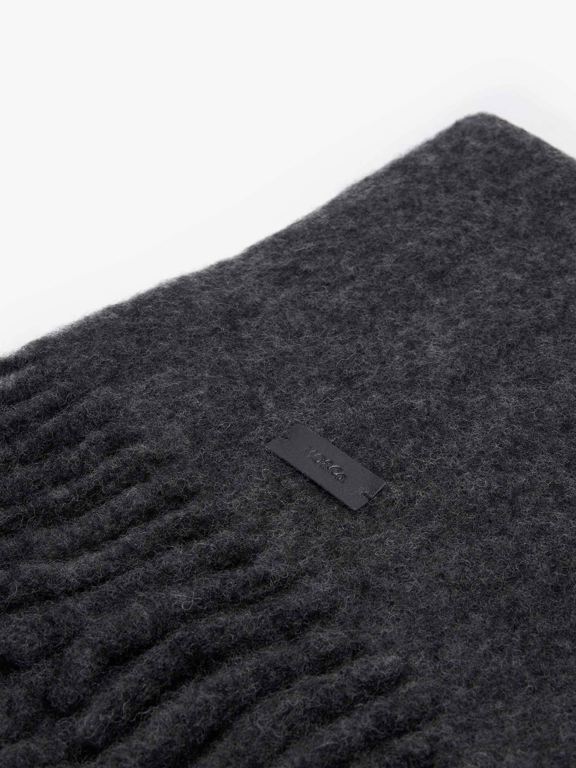 Wool Blend Woven Label Scarf