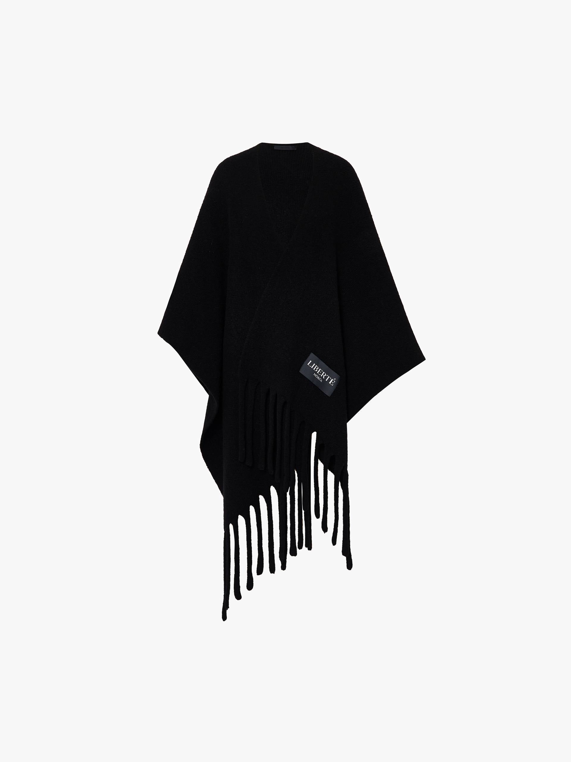 Wool Blend Fringed Scarf