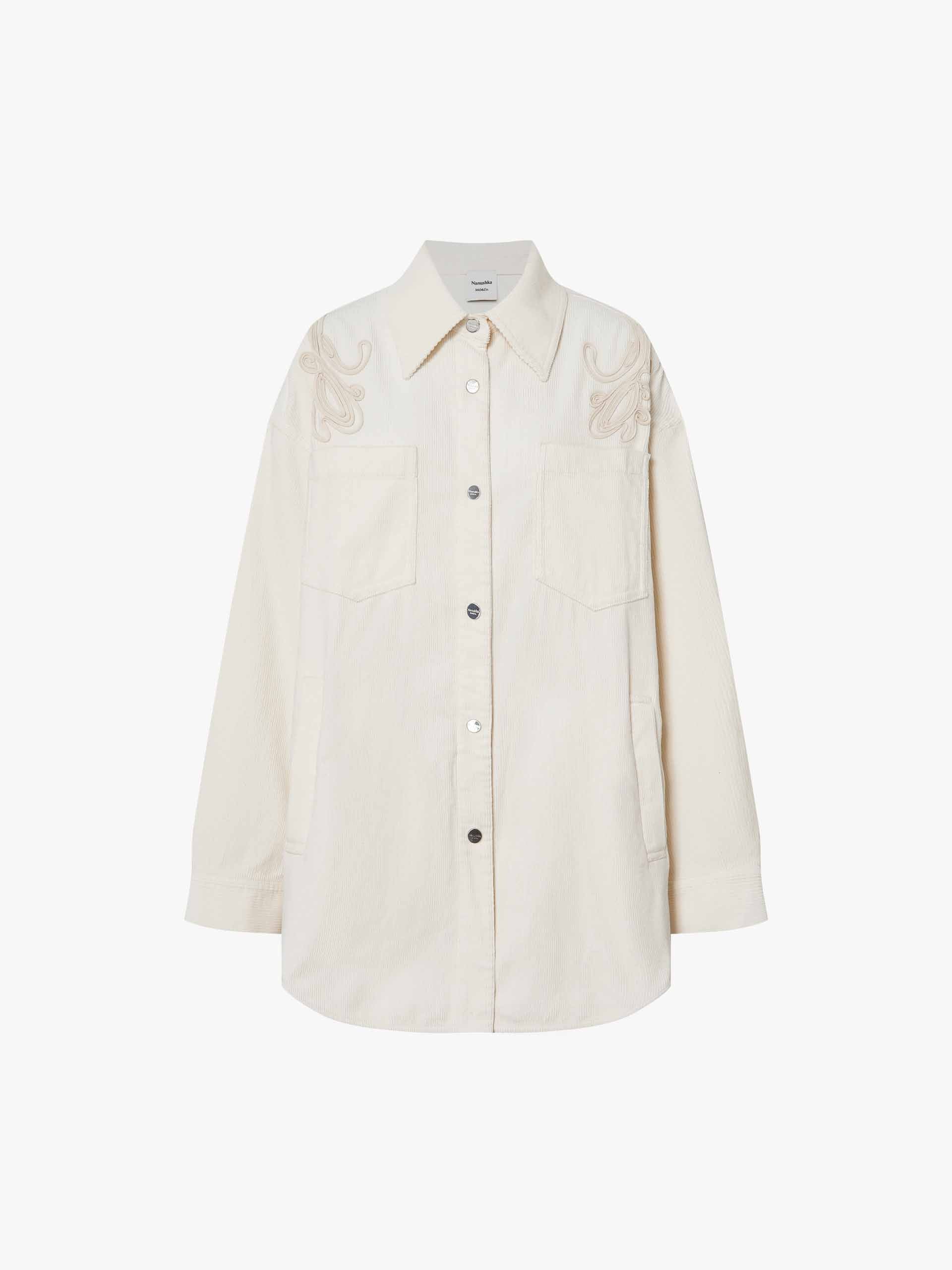 Embroidery Detail Corduroy Shirt