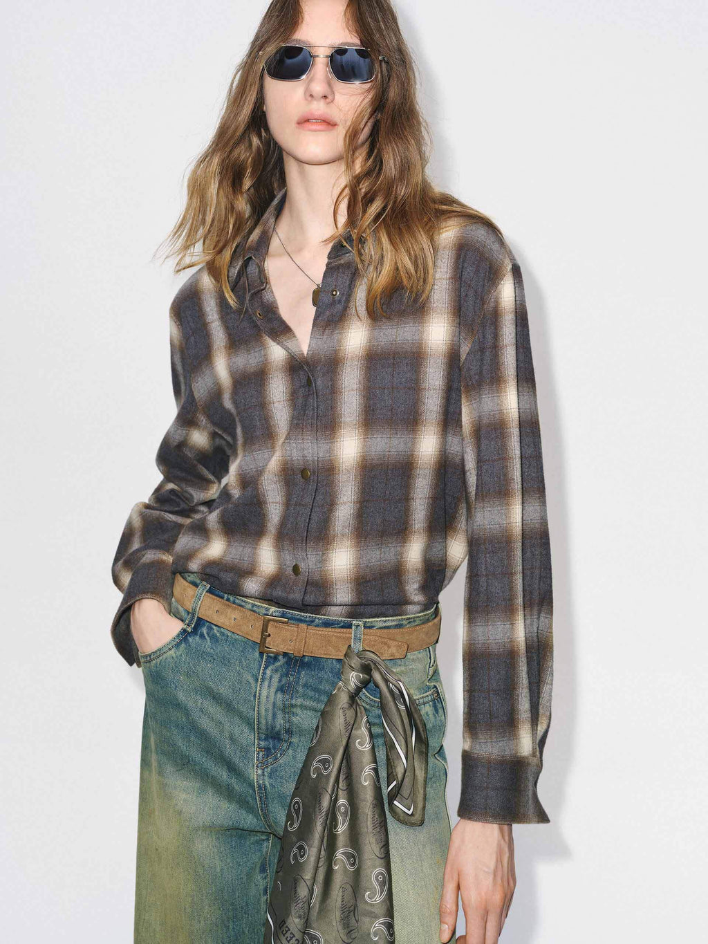 Pure Cotton Plaid Shirt