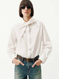 Necktie Detail Cotton Shirt