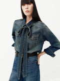 Include Necktie Denim Shirt
