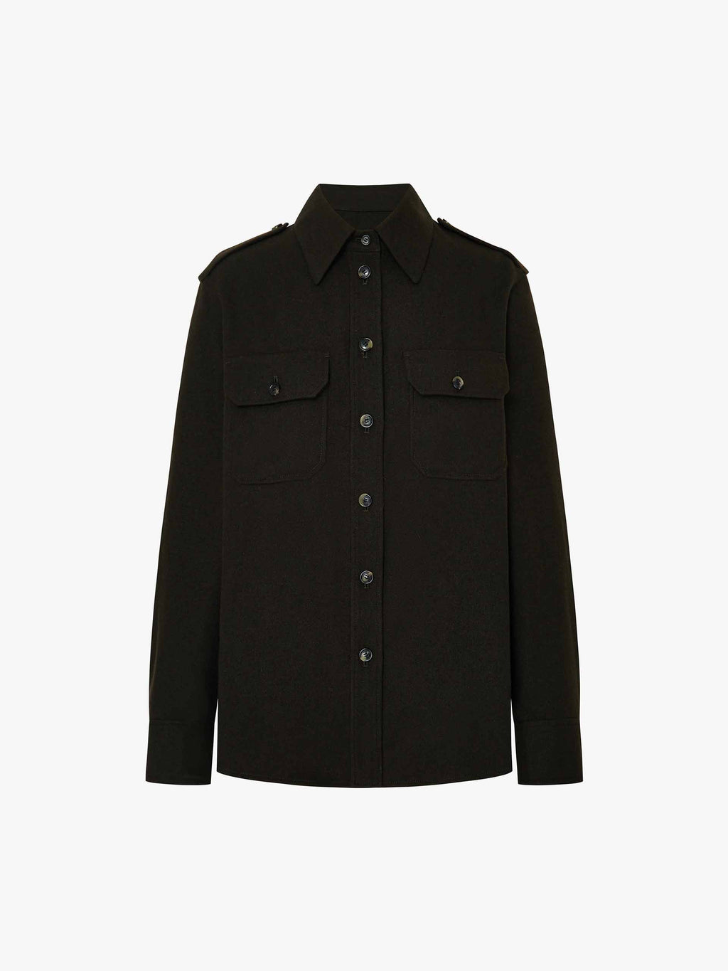 Wool Blend Military Style Shirt