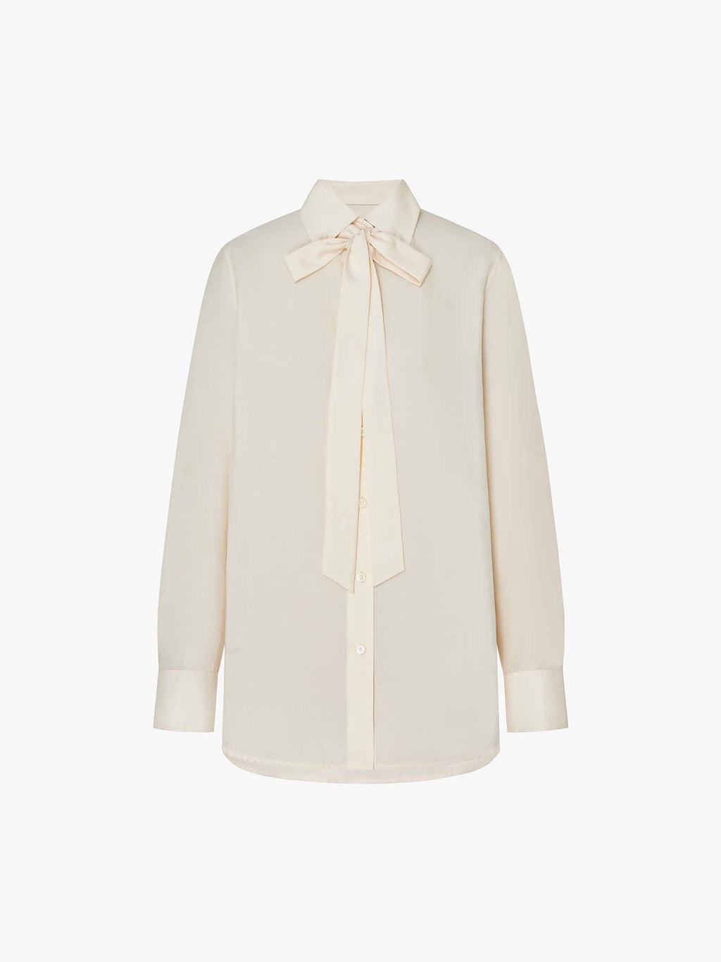 Necktie Detail Silk Shirt