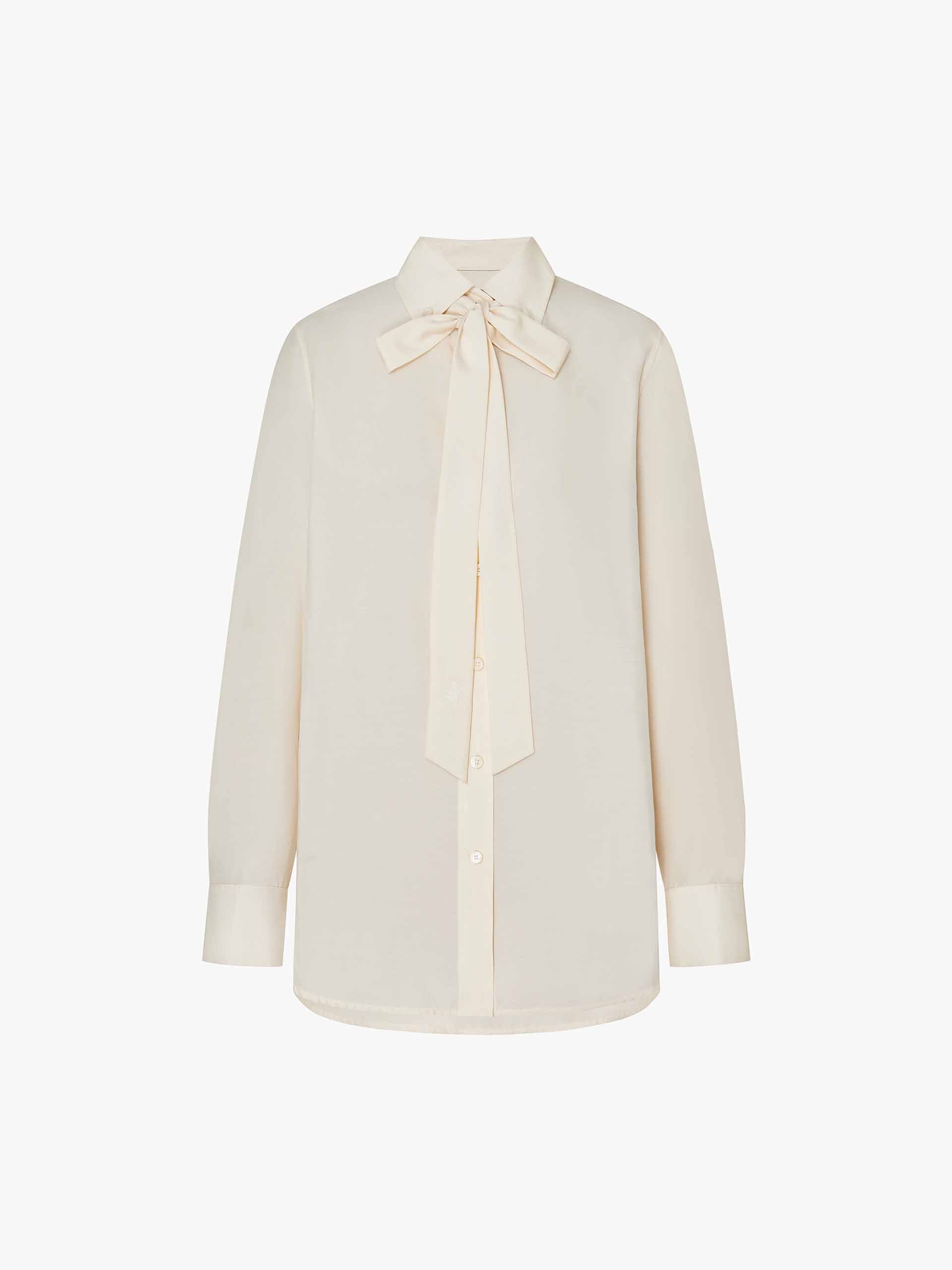 Necktie Detail Silk Shirt