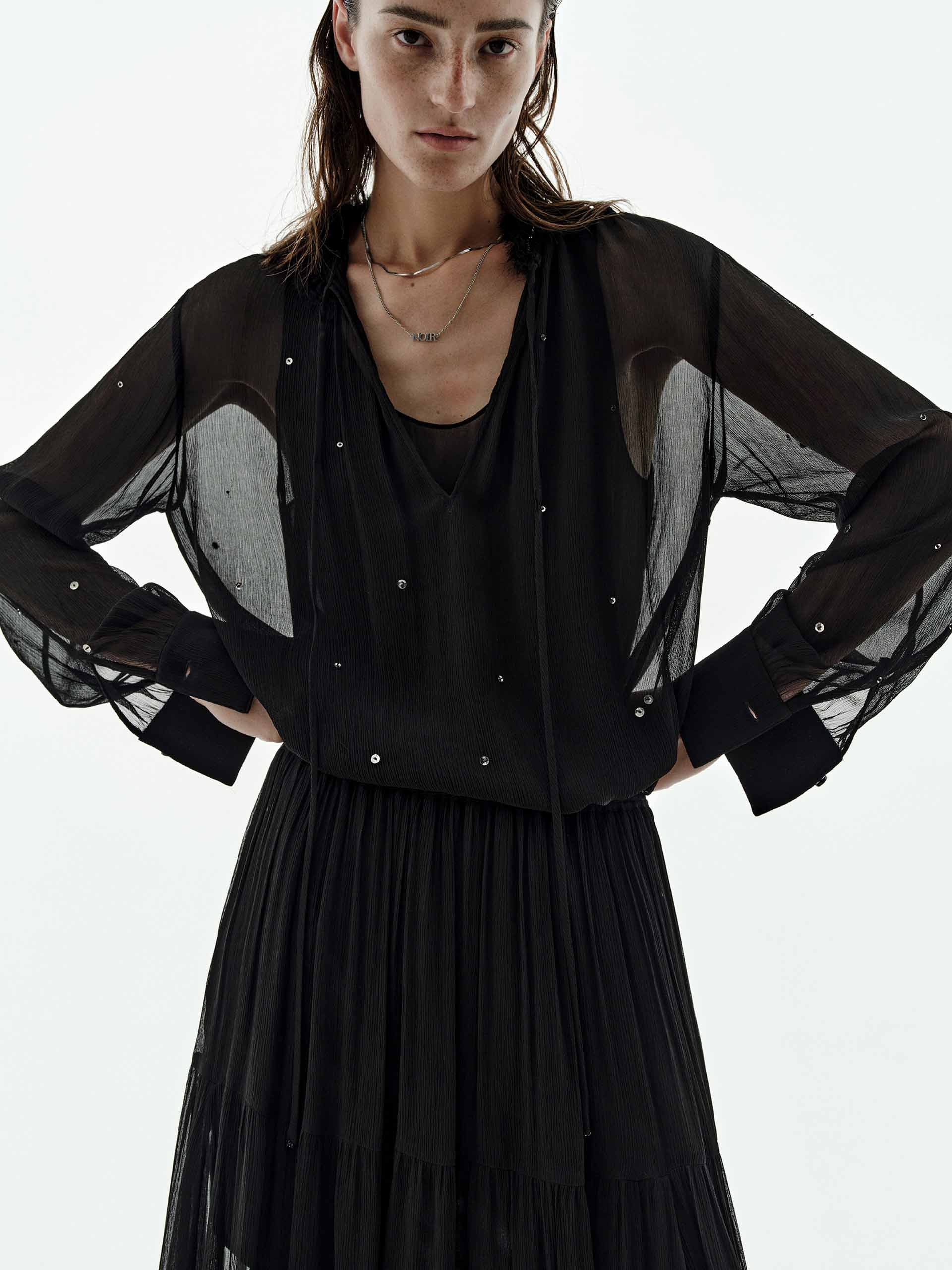 Sequin Semi-transparent Shirt