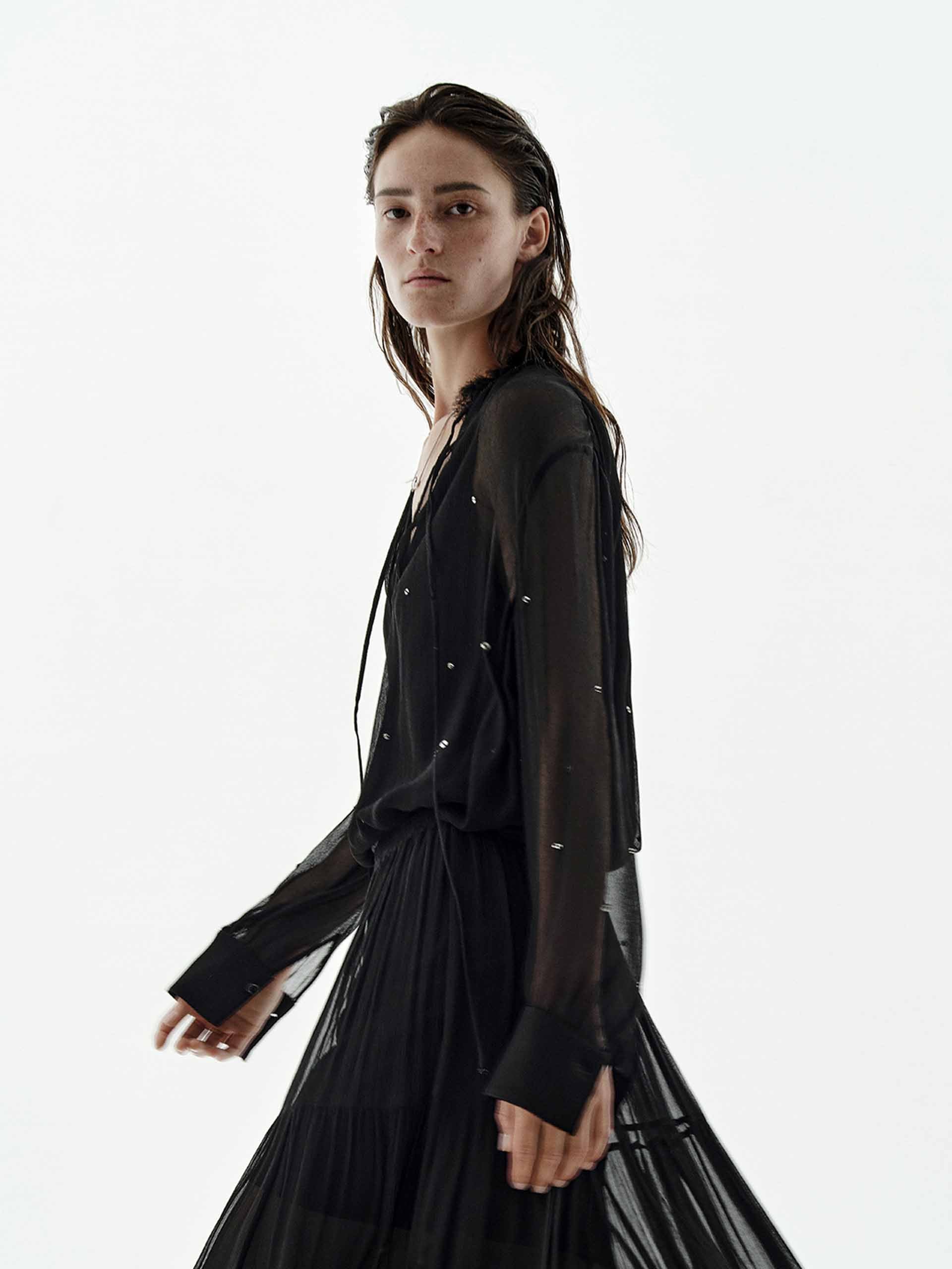 Sequin Semi-transparent Shirt