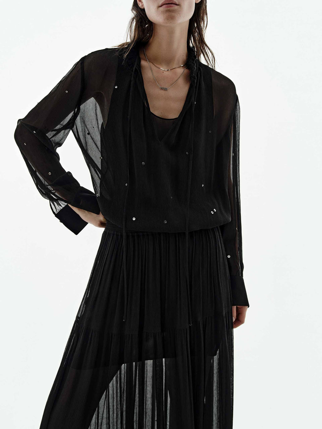 Sequin Semi-transparent Shirt