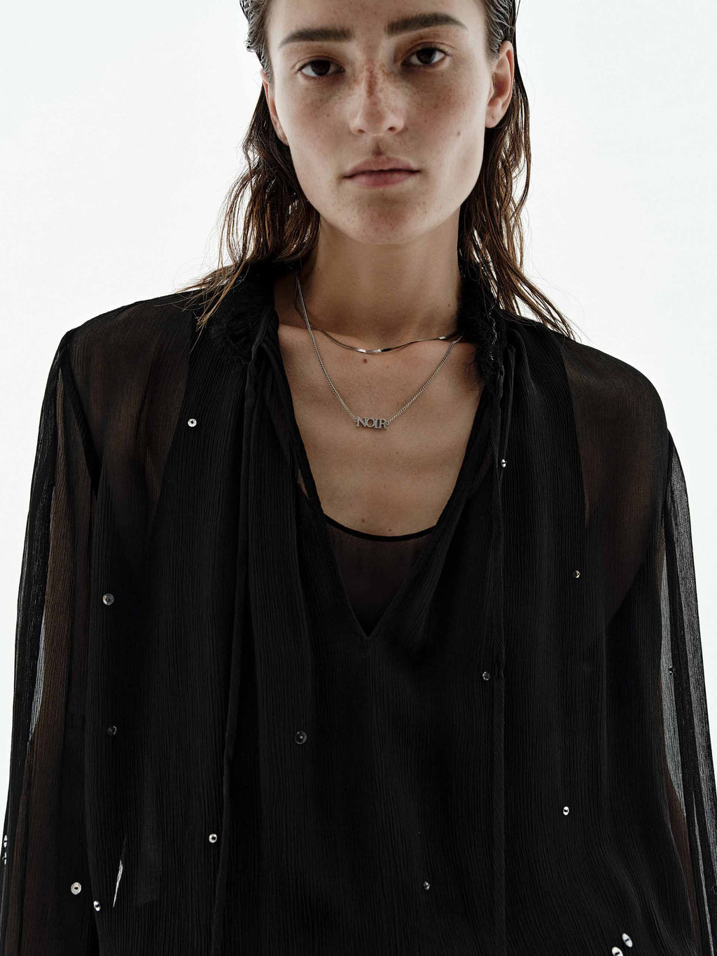 Sequin Semi-transparent Shirt