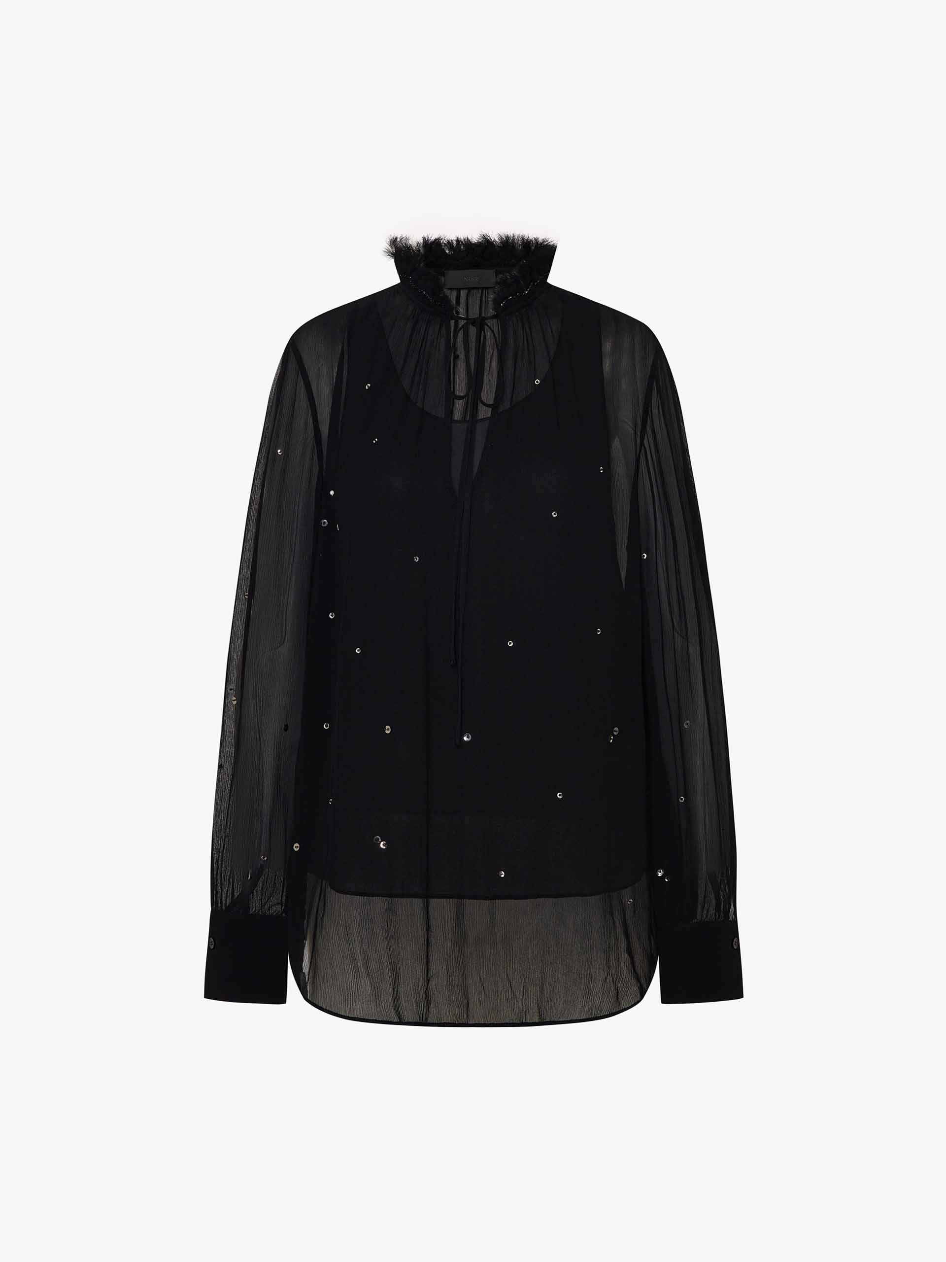 Sequin Semi-transparent Shirt