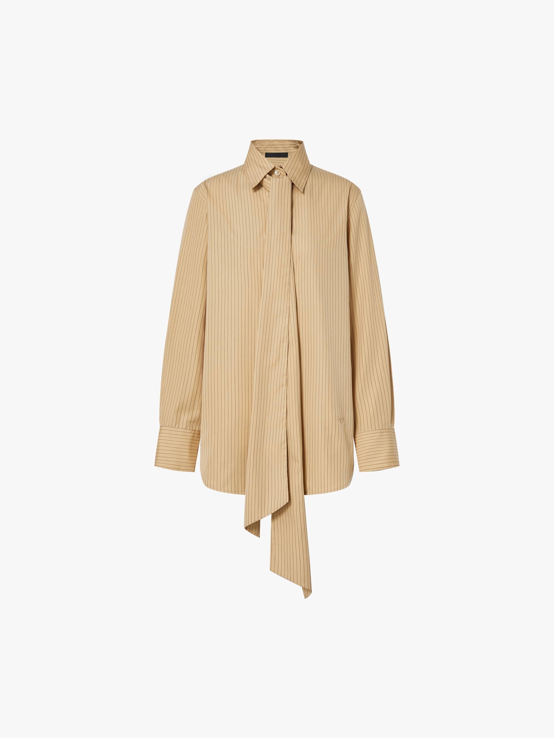 Necktie Detail Striped Shirt