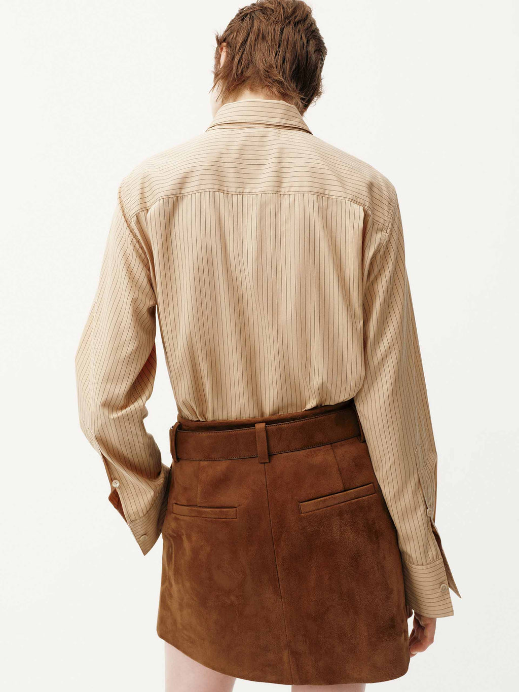 Necktie Detail Striped Shirt