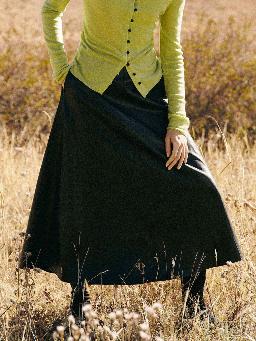 A-line PU Leather Skirt