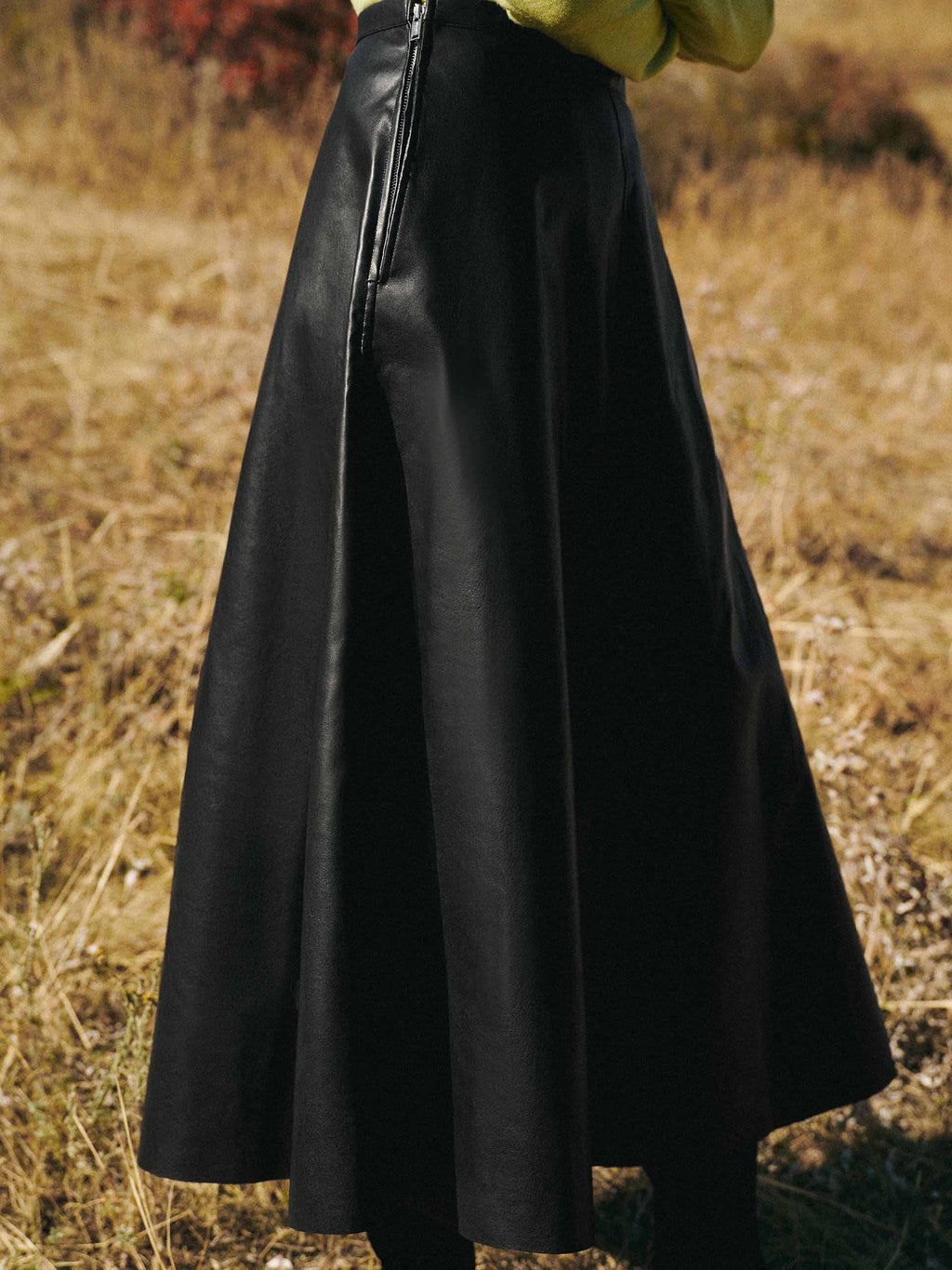 A-line PU Leather Skirt