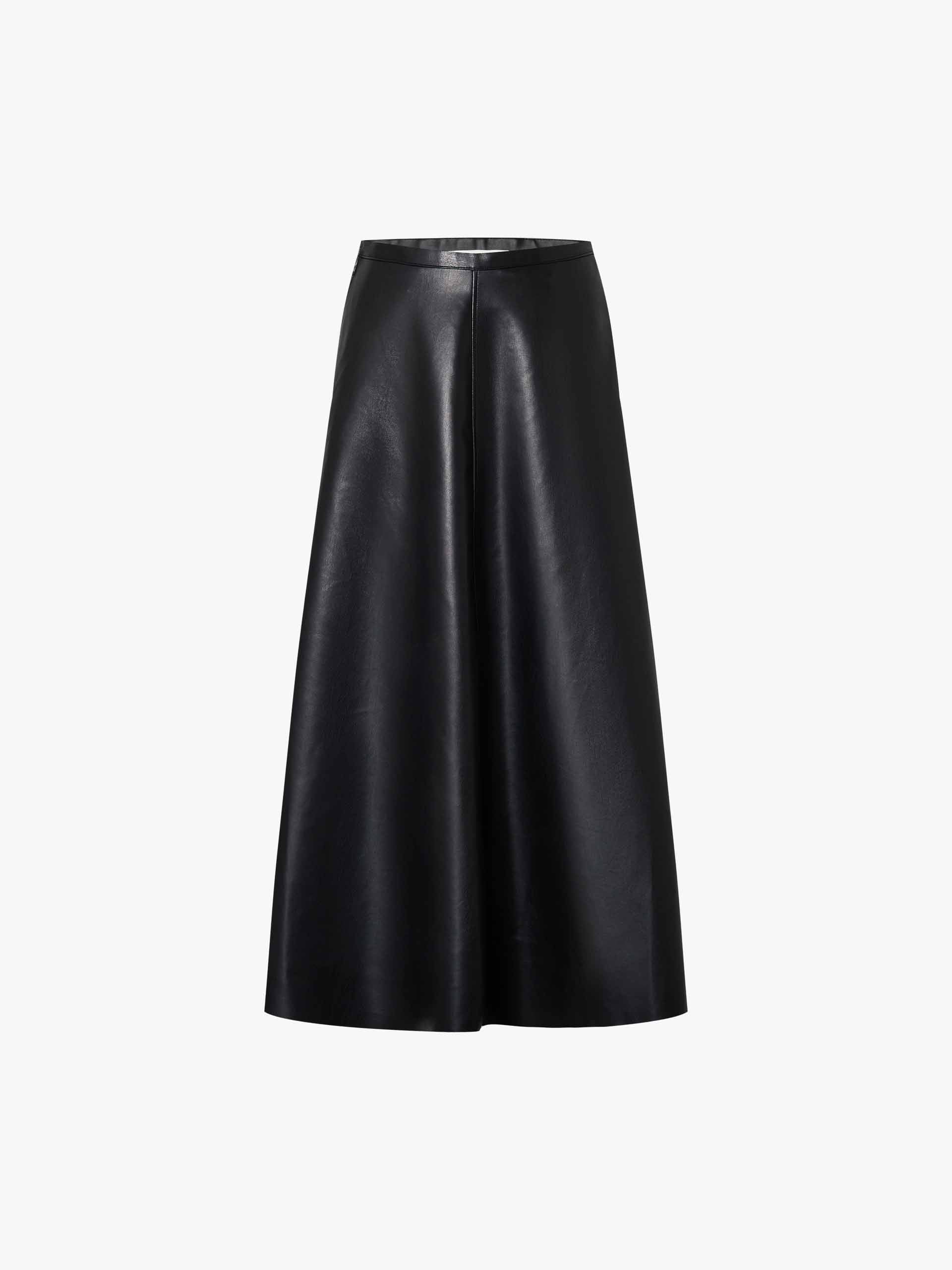 A-line PU Leather Skirt