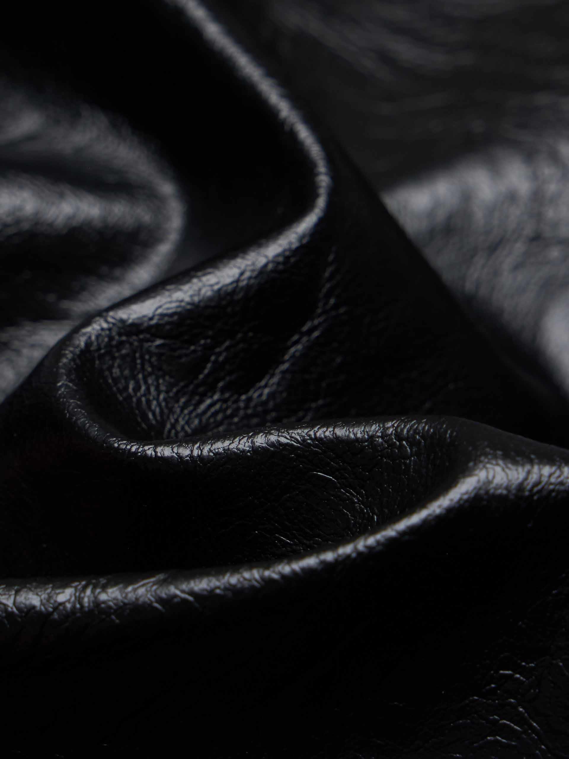 Front Slit Midi Leather Skirt