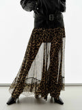 Leopard Print Pure Silk Skirt
