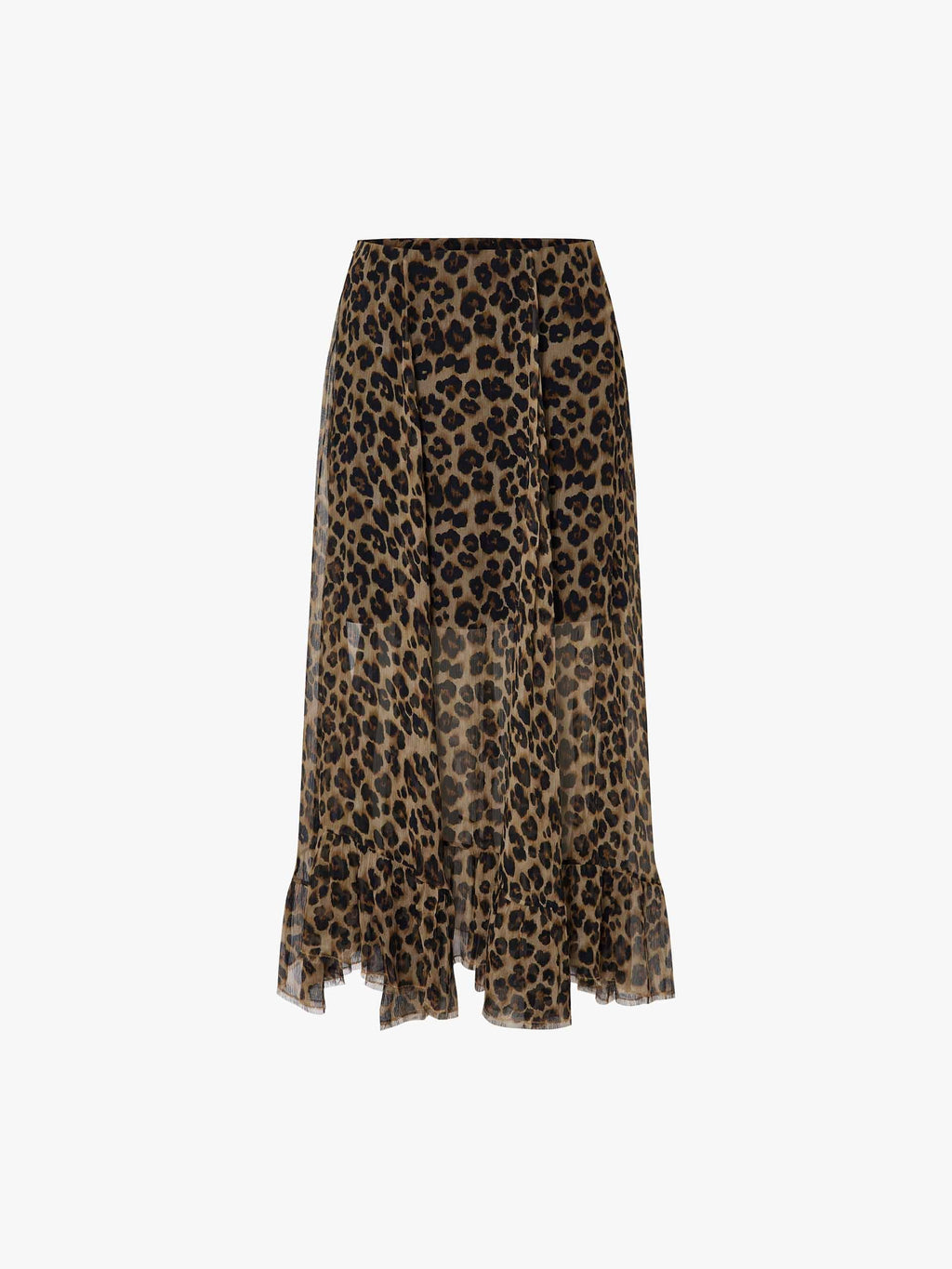 Leopard Print Pure Silk Skirt
