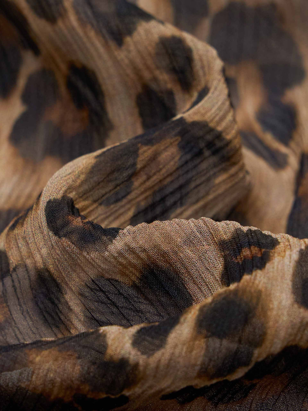 Leopard Print Pure Silk Skirt
