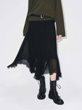 Chiffon Flowy Hem Skirt