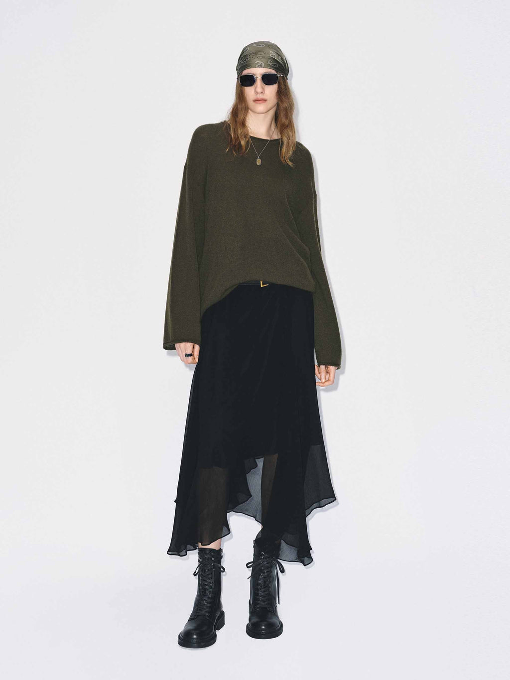 Chiffon Flowy Hem Skirt