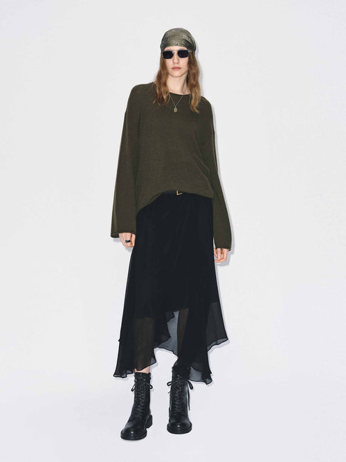 Chiffon Flowy Hem Skirt