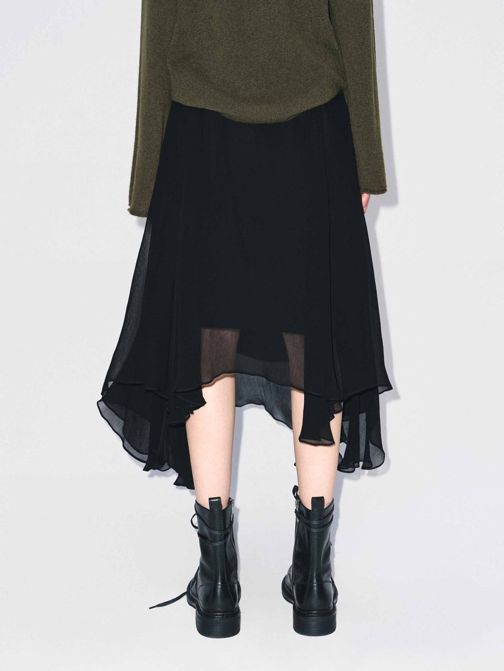 Chiffon Flowy Hem Skirt