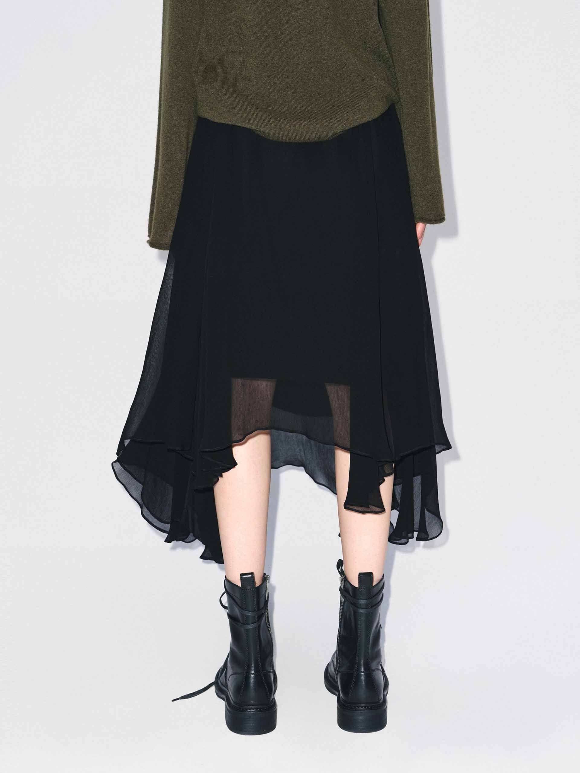 Chiffon Flowy Hem Skirt