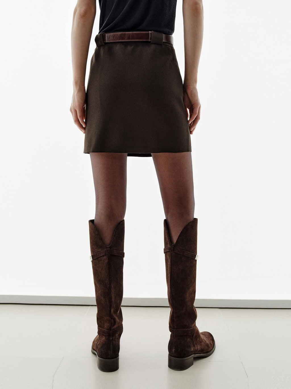 Side Zipper A-line Skirt
