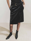 Include Belt Leather Skirt